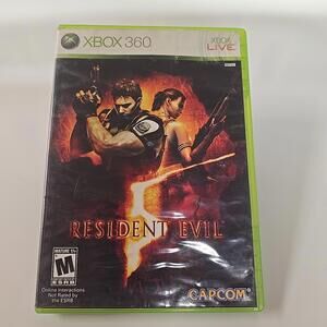 Resident Evil 5 (Xbox 360, 2009) Complete W/ Manual Pre-Owned Tested & Works
